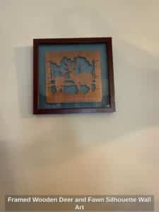 Framed-Wooden-Deer-and-Fawn-Silhouette-Wall-Art