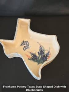 Frankoma-Pottery-Texas-State-Shaped-Dish-with-Bluebonnets