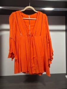 Free-People-Orange-Flutter-Sleeve-Lace-Trim-Tunic
