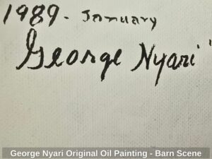 George-Nyari-Original-Oil-Painting-Barn-Scene-third-image