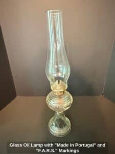 Glass-Oil-Lamp-with-Made-in-Portugal-and-F.A.R.S.-Markings