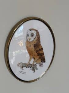 Goebel-W.-Germany-Handpainted-Porcelain-Plaques-European-Goldfinch-and-Barn-Owl-by-F.-Kirchner-fourth-image