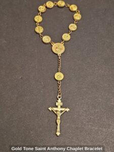 Gold-Tone-Saint-Anthony-Chaplet-Bracelet