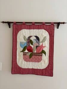 Hand-Appliqud-Wall-Hanging-with-Basket-of-Flowers-Motif
