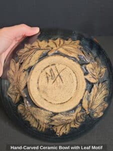 Hand-Carved-Ceramic-Bowl-with-Leaf-Motif-third-image