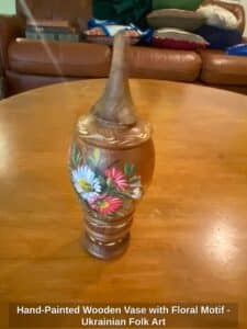 Hand-Painted-Wooden-Vase-with-Floral-Motif-Ukrainian-Folk-Art