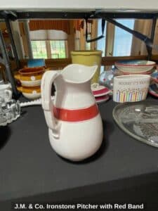 J.M.-Co.-Ironstone-Pitcher-with-Red-Band
