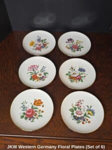 JKW-Western-Germany-Floral-Plates-Set-of-