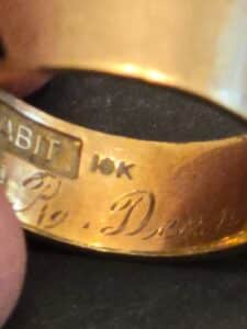 K-Gold-Masonic-Scottish-Rite-th-Degree-Ring-with-Virtus-Junxit-Mors-Non-Separabit-and-Dean-Tice-Engraving-second-image