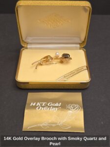 K-Gold-Overlay-Brooch-with-Smoky-Quartz-and-Pearl