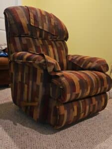 La-Z-Boy-Recliner-with-Geometric-Striped-Upholstery