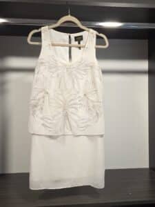 Laundry-by-Shelli-Segal-White-Chiffon-Silver-Beaded-Popover-Shift-Party-Dress