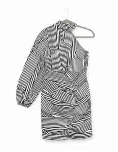 Lea-Viola-One-Shoulder-Striped-Mini-Dress