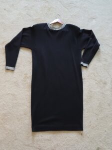 Liz-Claiborne-Black-Rhinestone-Embellished-Knit-Dress-Size-Copy