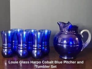Louie-Glass-Harpo-Cobalt-Blue-Pitcher-and-Tumbler-Set