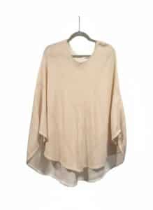 Maje-Metallic-Knit-Poncho-Sweater