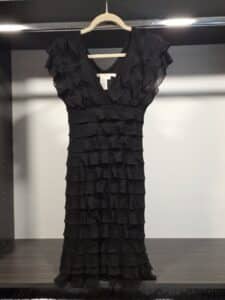 Max-Studio-Black-Tiered-Ruffle-V-Neck-Dress