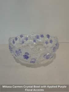 Mikasa-Carmen-Crystal-Bowl-with-Applied-Purple-Floral-Accents