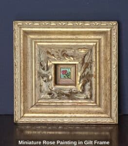 Miniature-Rose-Painting-in-Gilt-Frame