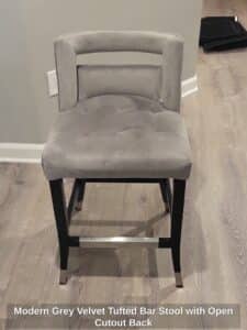 Modern-Grey-Velvet-Tufted-Bar-Stool-with-Open-Cutout-Back