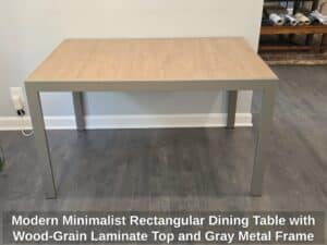 Modern-Minimalist-Rectangular-Dining-Table-with-Wood-Grain-Laminate-Top-and-Gray-Metal-Frame