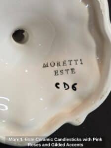 Moretti-Este-Ceramic-Candlesticks-with-Pink-Roses-and-Gilded-Accents-second-image