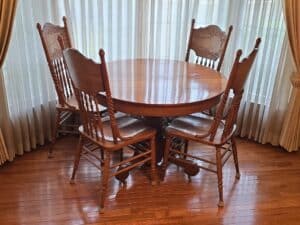 Oak-Dining-Table-and-Press-Back-Chairs-Set