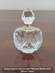 Oleg-Cassini-Cut-Crystal-Perfume-Bottle-with-Silver-Collar