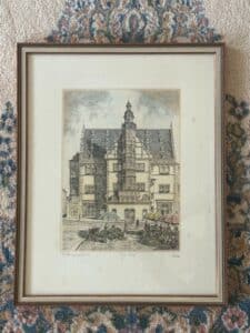Original-Etching-of-Schweinfurt-City-Hall-by-Adler