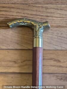 Ornate-Brass-Handle-Detachable-Walking-Cane-third-image