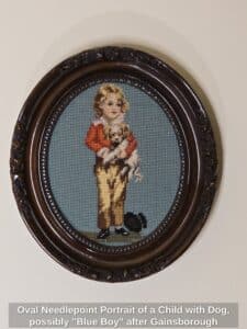 Oval-Needlepoint-Portrait-of-a-Child-with-Dog-possibly-Blue-Boy-after-Gainsborough