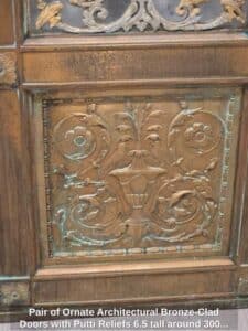 Pair-of-Ornate-Architectural-Bronze-Clad-Doors-with-Putti-Reliefs-.-tall-around-lb-each-fourth-image