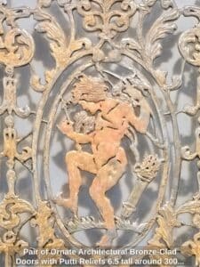 Pair-of-Ornate-Architectural-Bronze-Clad-Doors-with-Putti-Reliefs-.-tall-around-lb-each-second-image