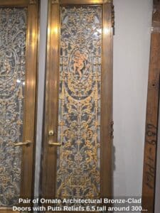 Pair-of-Ornate-Architectural-Bronze-Clad-Doors-with-Putti-Reliefs-.-tall-around-lb-each-sixth-image