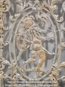 Pair-of-Ornate-Architectural-Bronze-Clad-Doors-with-Putti-Reliefs-.-tall-around-lb-each-third-image