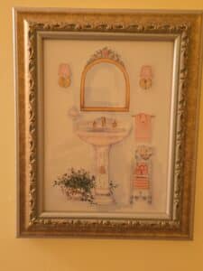 Peggy-Abrams-Tubs-With-Curtains-and-Pedestal-Sink-Framed-Bathroom-Prints-Set-of-