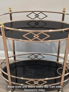 Rose-Gold-and-Black-Glass-Bar-Cart-with-Geometric-Inlay-second-image