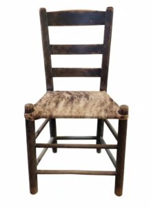 Rustic-Ladder-Back-Chair-with-Cowhide-Seat
