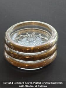 Set-of-Leonard-Silver-Plated-Crystal-Coasters-with-Starburst-Pattern