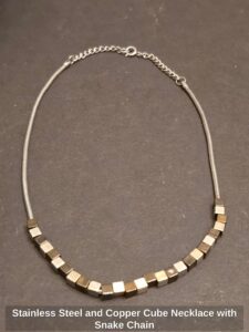Stainless-Steel-and-Copper-Cube-Necklace-with-Snake-Chain
