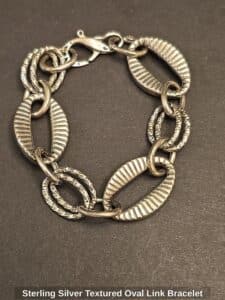 Sterling-Silver-Textured-Oval-Link-Bracelet