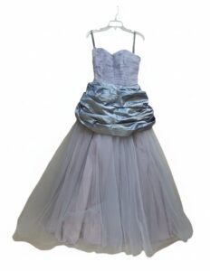 Strapless-Ruched-Bodice-Tulle-Gown-with-Overskirt-Bow-Copy
