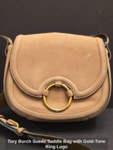 Tory-Burch-Suede-Saddle-Bag-with-Gold-Tone-Ring-Logo