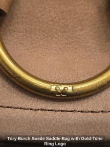 Tory-Burch-Suede-Saddle-Bag-with-Gold-Tone-Ring-Logo-third-image