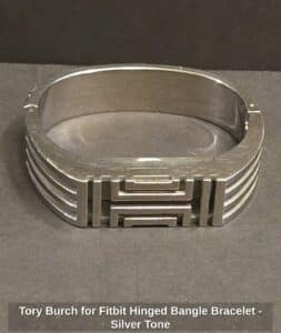 Tory-Burch-for-Fitbit-Hinged-Bangle-Bracelet-Silver-Tone