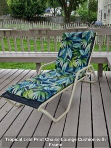 Tropical-Leaf-Print-Chaise-Lounge-Cushion-with-Frame