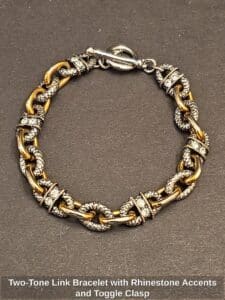 Two-Tone-Link-Bracelet-with-Rhinestone-Accents-and-Toggle-Clasp