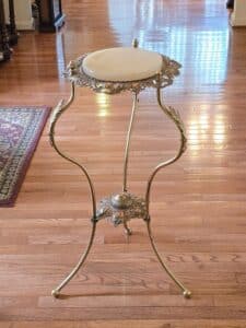 Victorian-Brass-and-Onyx-Plant-Stand