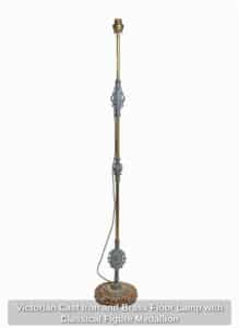 Victorian-Cast-Iron-and-Brass-Floor-Lamp-with-Classical-Figure-Medallion