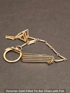 Victorian-Gold-Filled-Tie-Bar-Chain-with-Fob